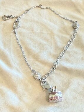 Swarovski Silver Cake Charm Bracelet